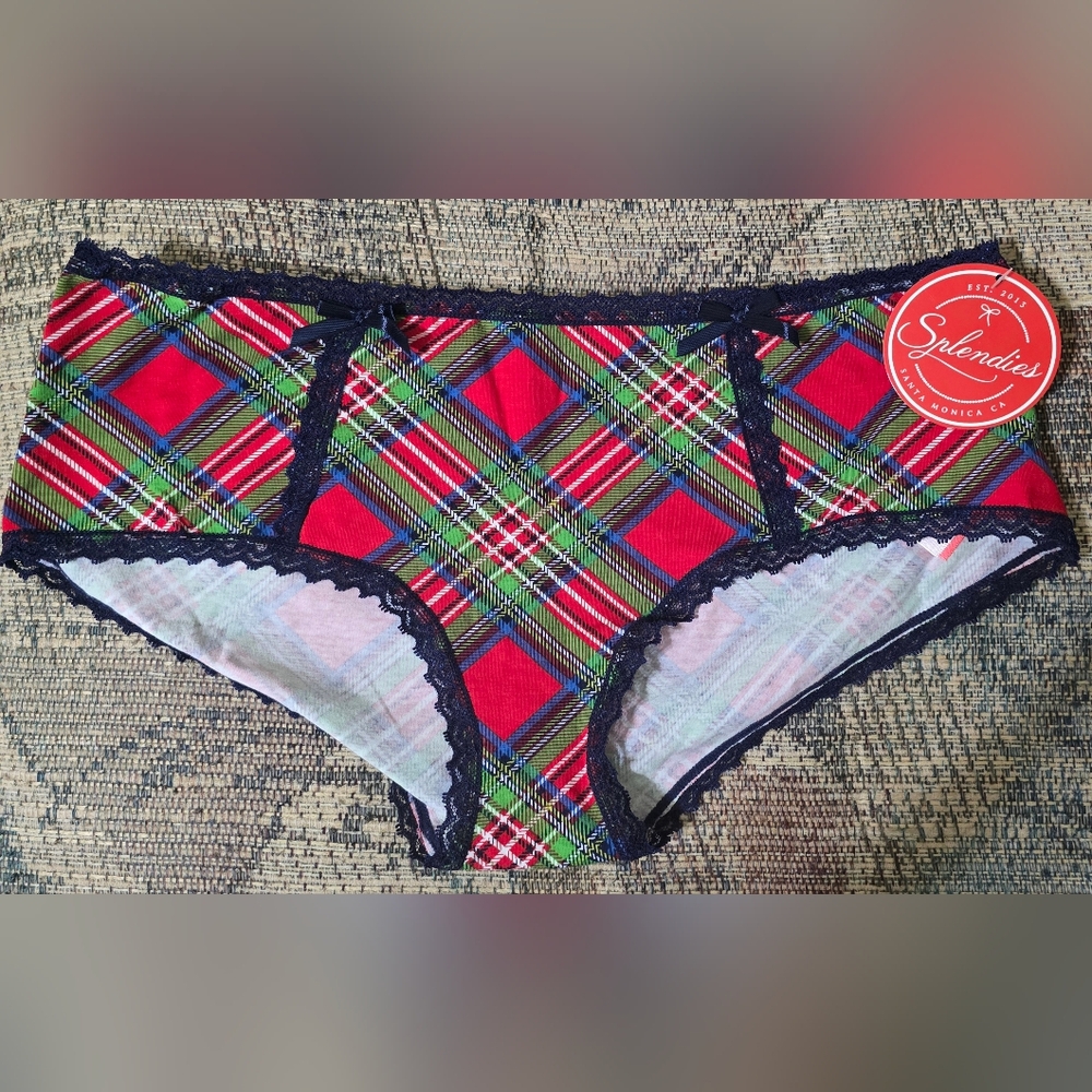 NWT Splendies red & green low-rise panties